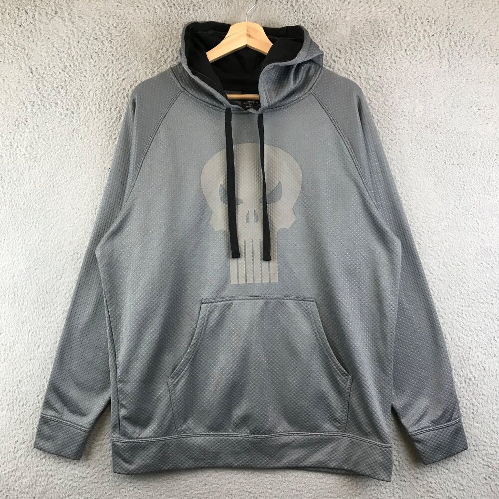 Men's‎ MARVEL The Punisher Pullover Sweatshirt Hoodie Gray Size L